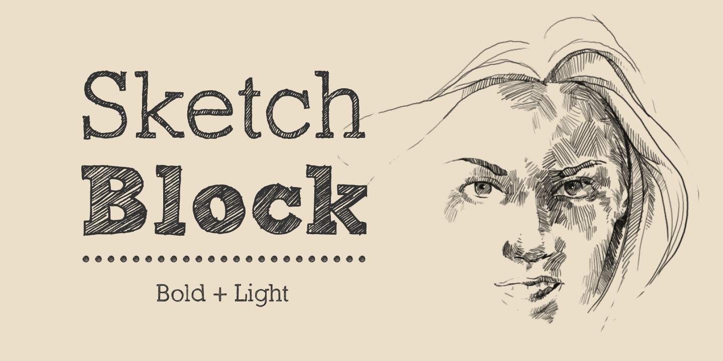 Ejemplo de fuente Sketch Block Light